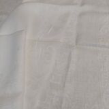 Antique damask linen tablecloth, five napkins, 180 x 170 cm, BC monogram