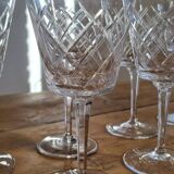 Service of 8 chiseled crystal glasses