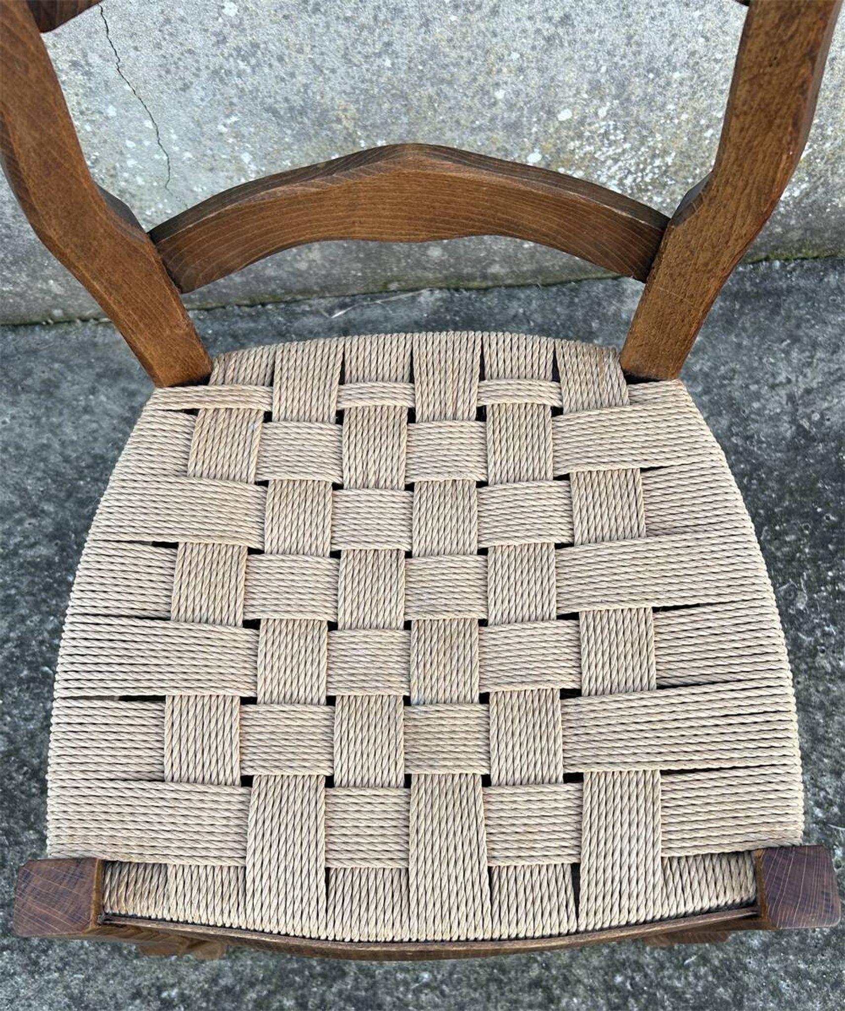 Chaise Louis Philippe, assise tissée, fin XIXème s.