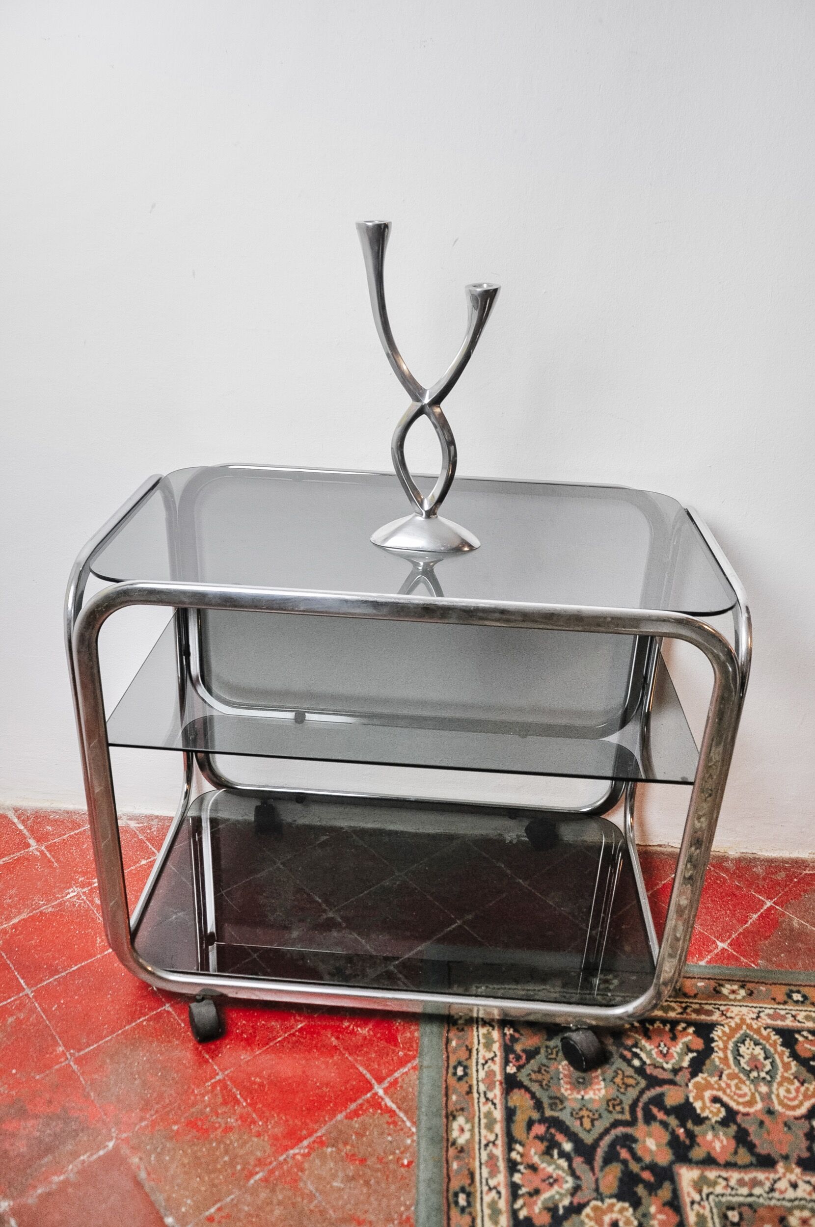 2-arm candlestick by matthew hilton, england, 1980