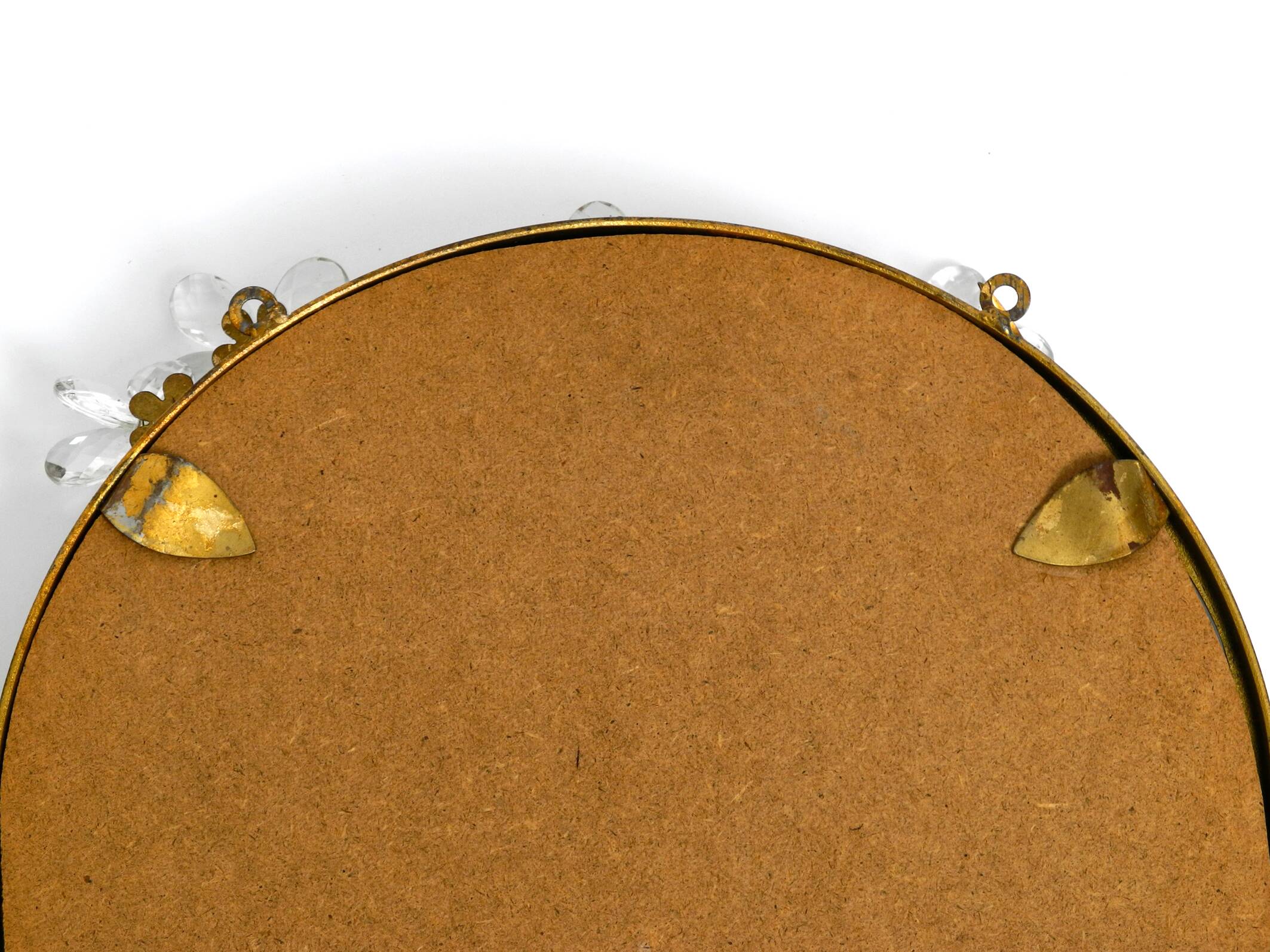 Metall wall mirror and matching shelf gold plated plated by Banci Firenze