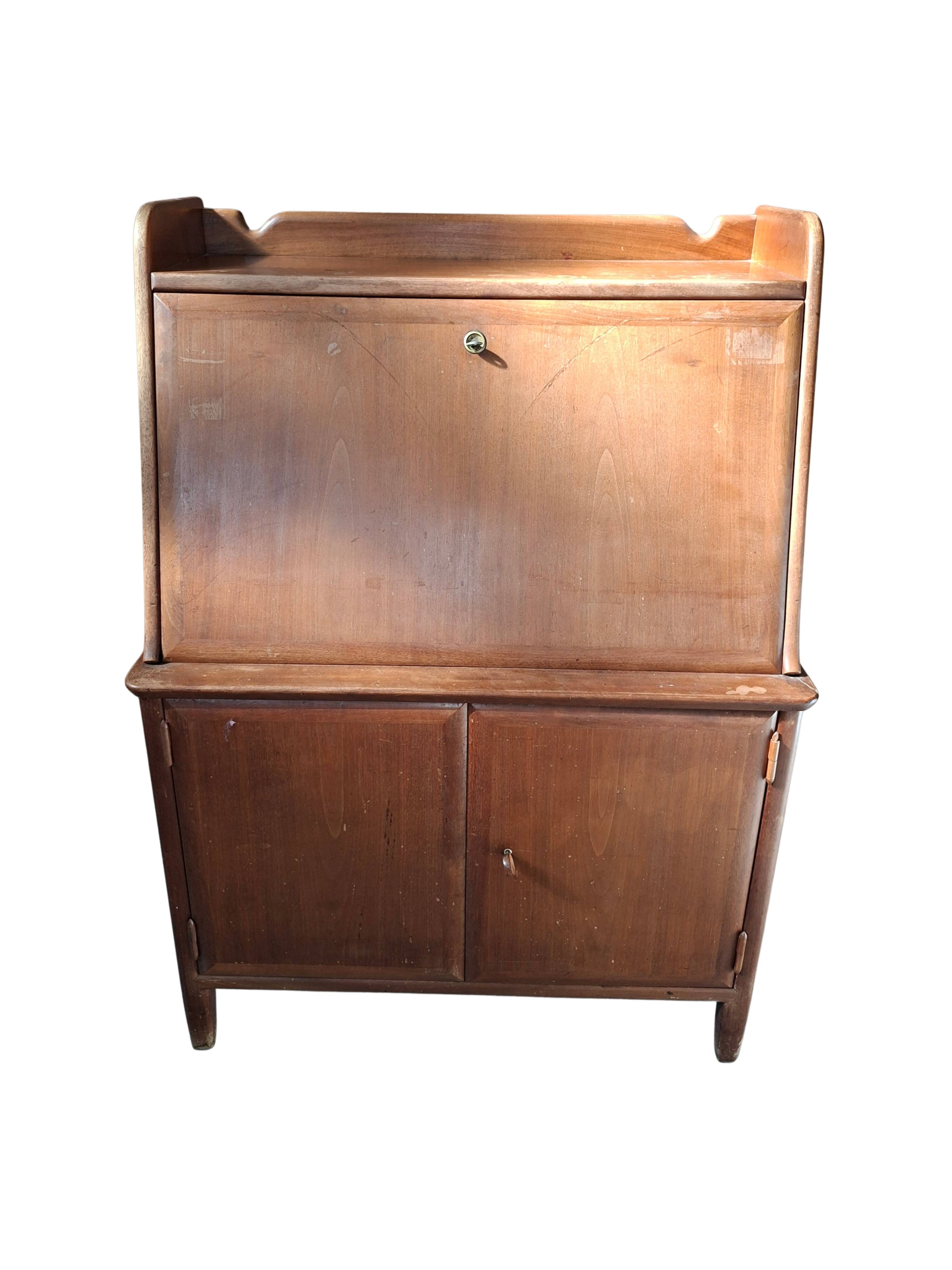 Secretaire Scrittoio a ribalta Vintage Originale Anni '60 Design Mid-Centur