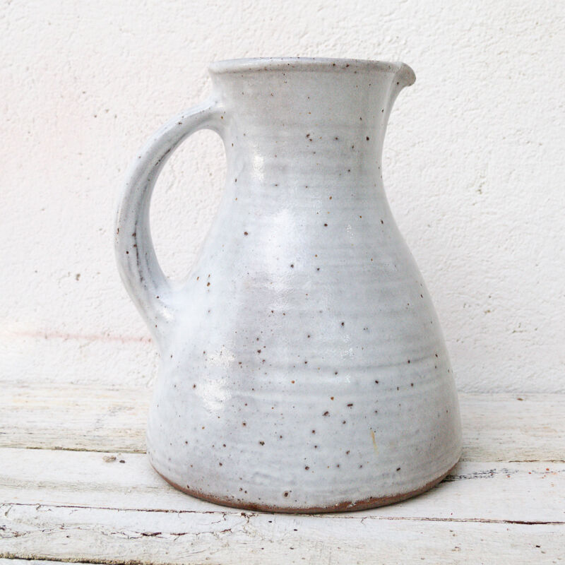 Carafe stoneware pitcher signed Jeanne and Norbert Pierlot