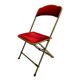 2 chaises en métal et velours rouge