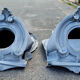 Elements of ancient architecture,  pair of beef's eye in zinc nineteenth century