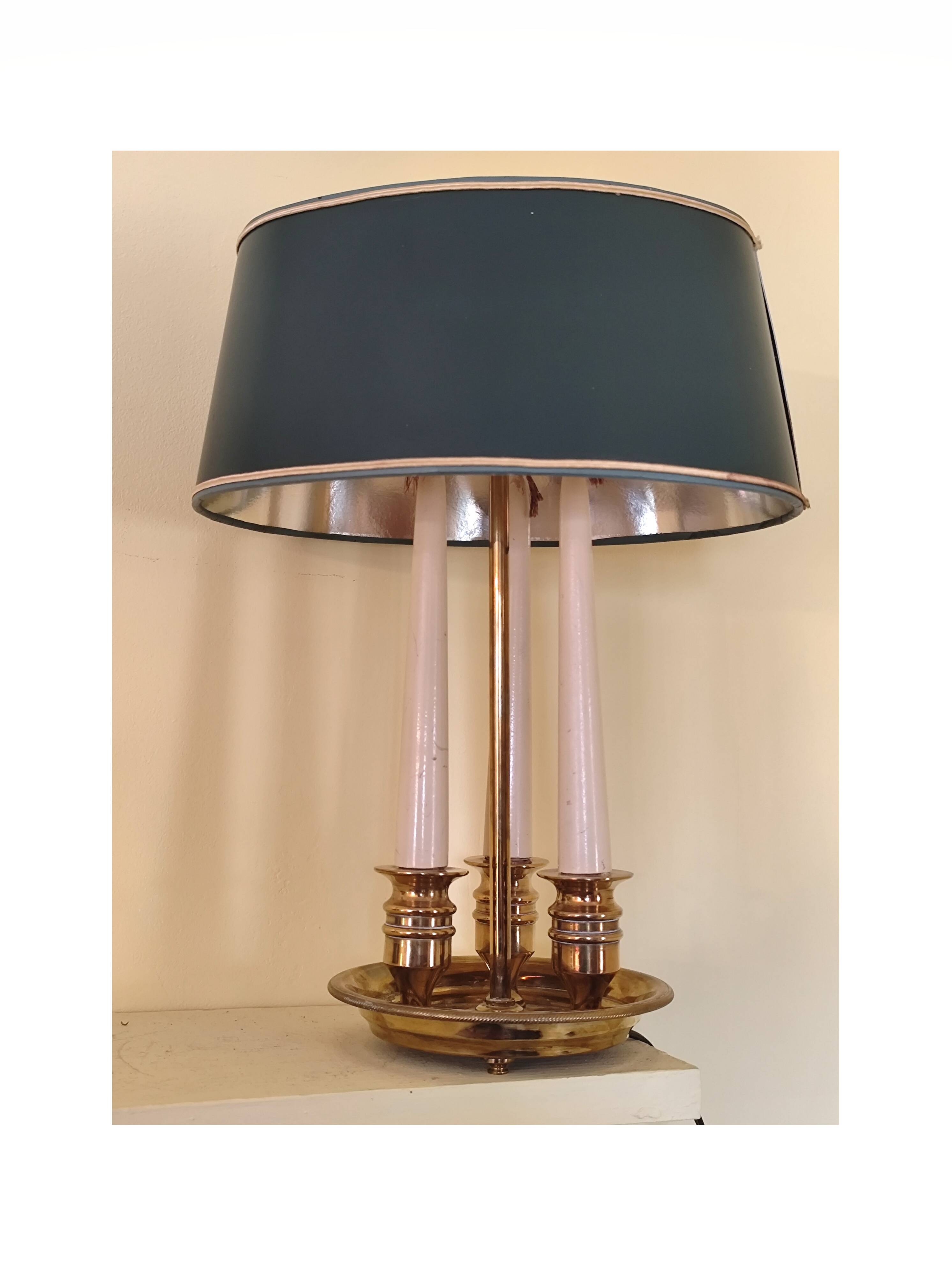 Empire style hot water bottle lamp - bronze and brass candle holder lamp