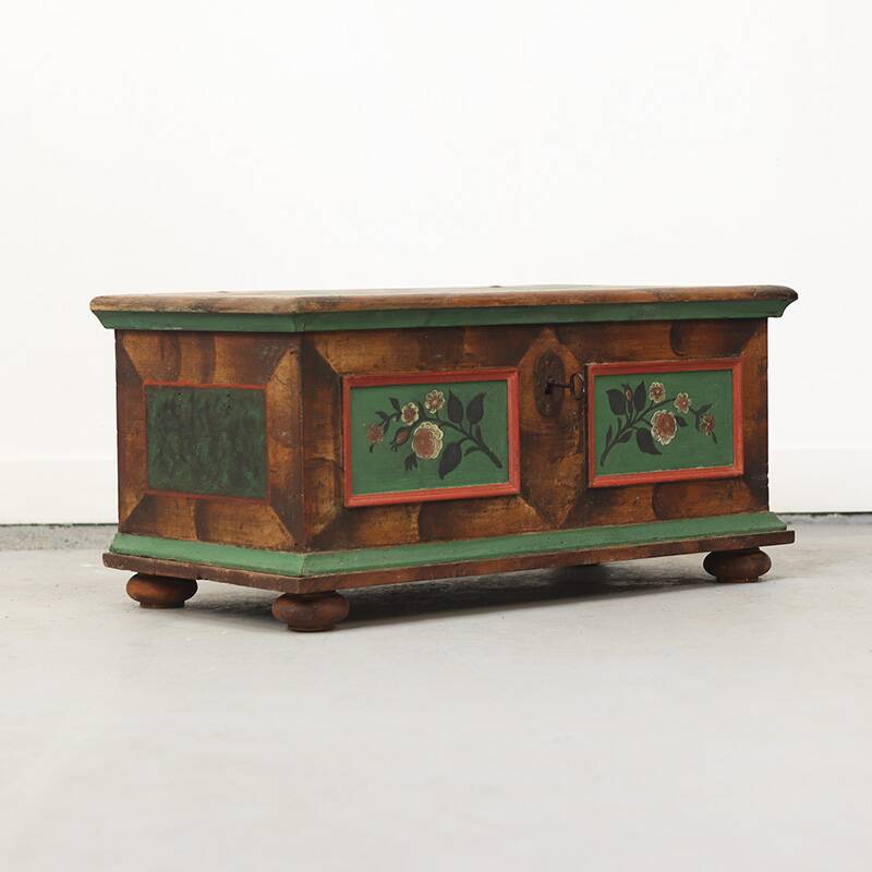 Painted Folk Art Bridal Chest