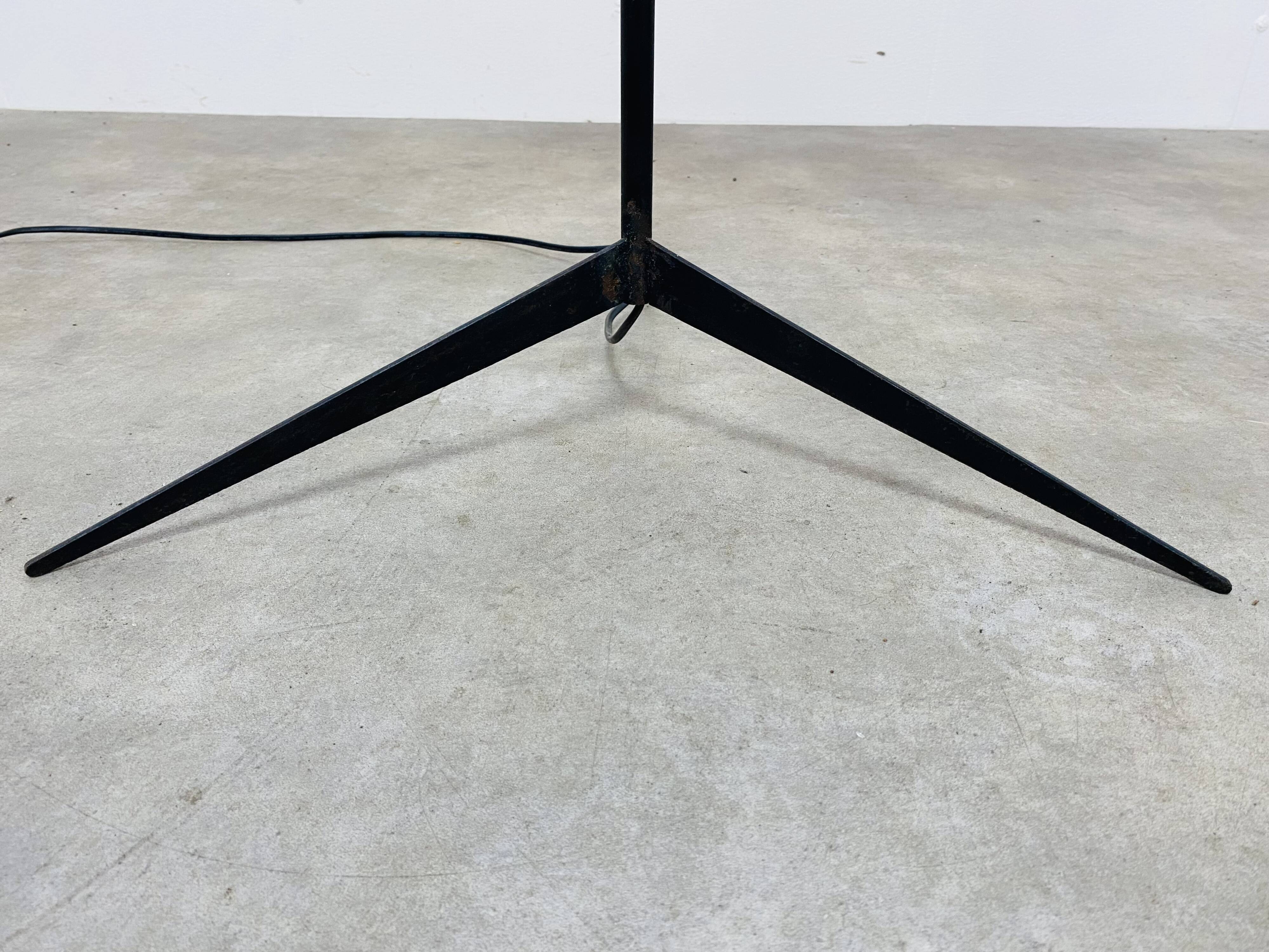 Tripod floor lamp 50s black metal