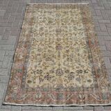 4x6 Turkish handwoven area kilim rug, Turkish wool rug