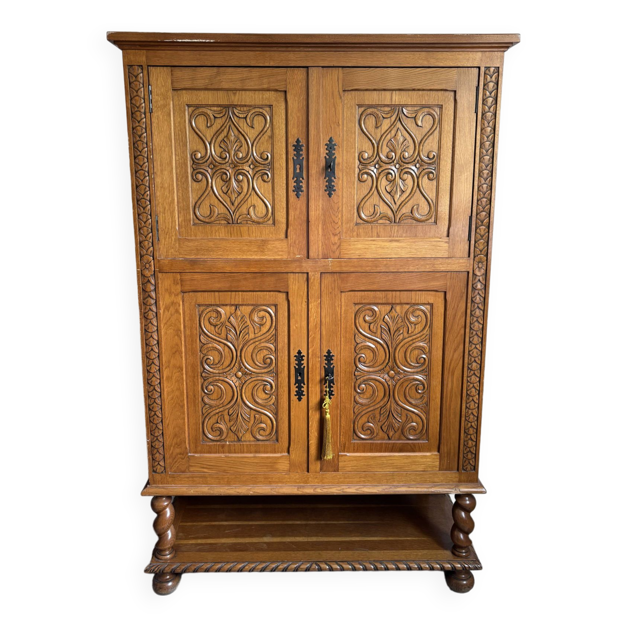 Vintage carved wood cabinet