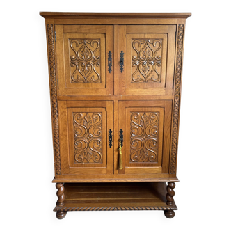 Vintage carved wood cabinet