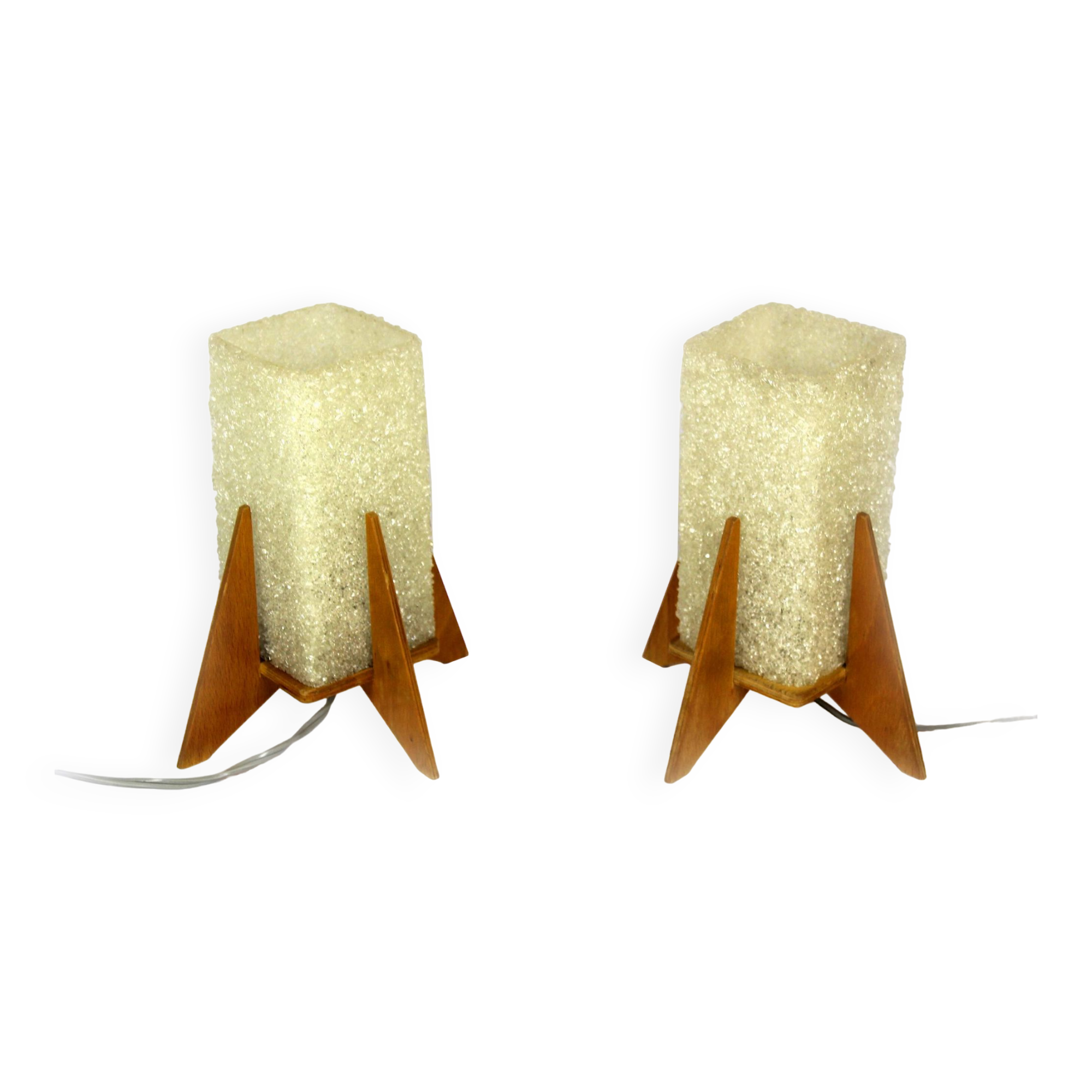Rocket table lamps from pokrok zilina, 1970s, set of 2