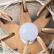 Vintage Scandinavian suspension string art wood and thread – 1970s design