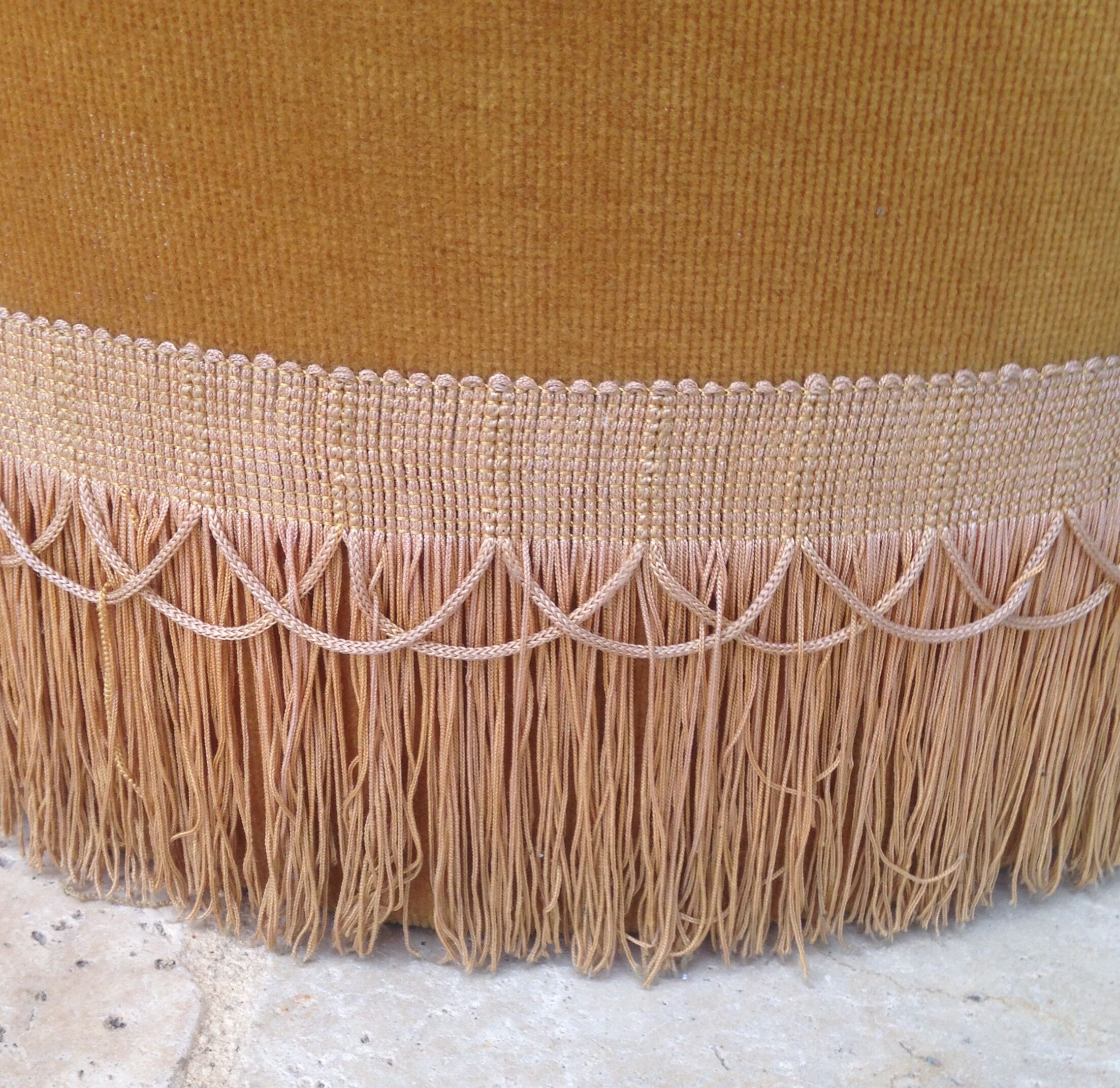 Armchair toad and his ottoman velvet mustard years 60