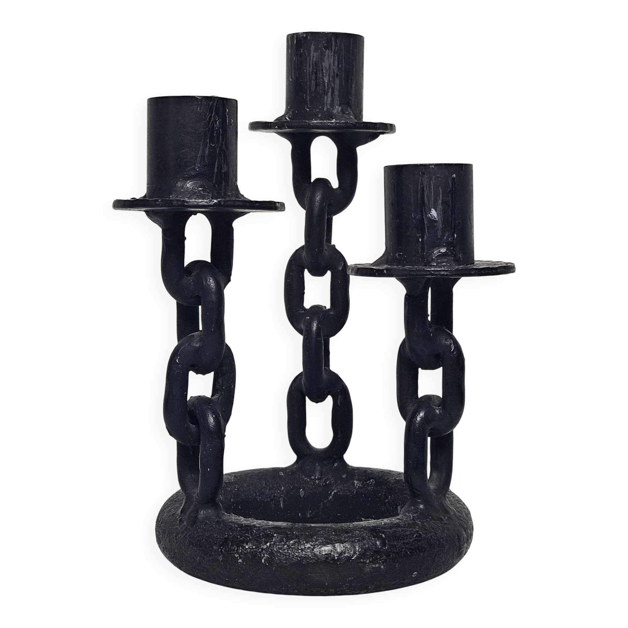 Candle holder chain in wrought iron 1960