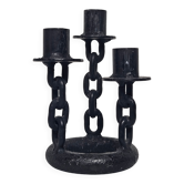 Candle holder chain in wrought iron 1960