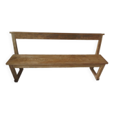 Church pew, pitchpin bed with a light oak waxed finish.