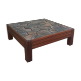 Square oak coffee table and ceramic top
