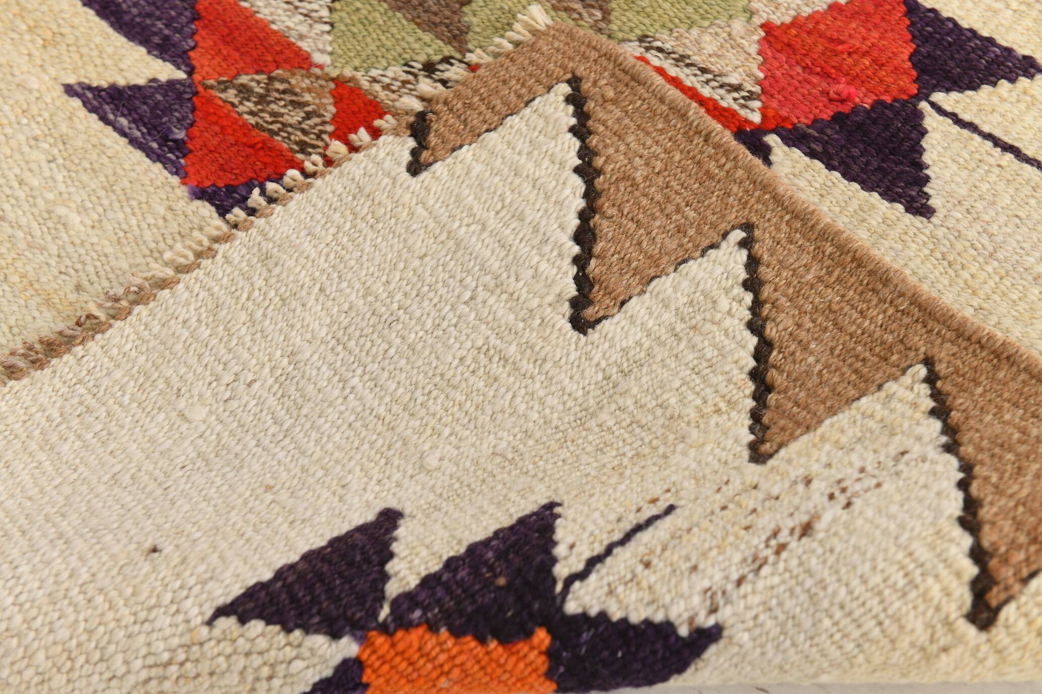 3x10 Vintage Tribal Geometric Kilim Runner Rug, 91x314Cm