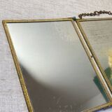 Vintage barber triptych mirror