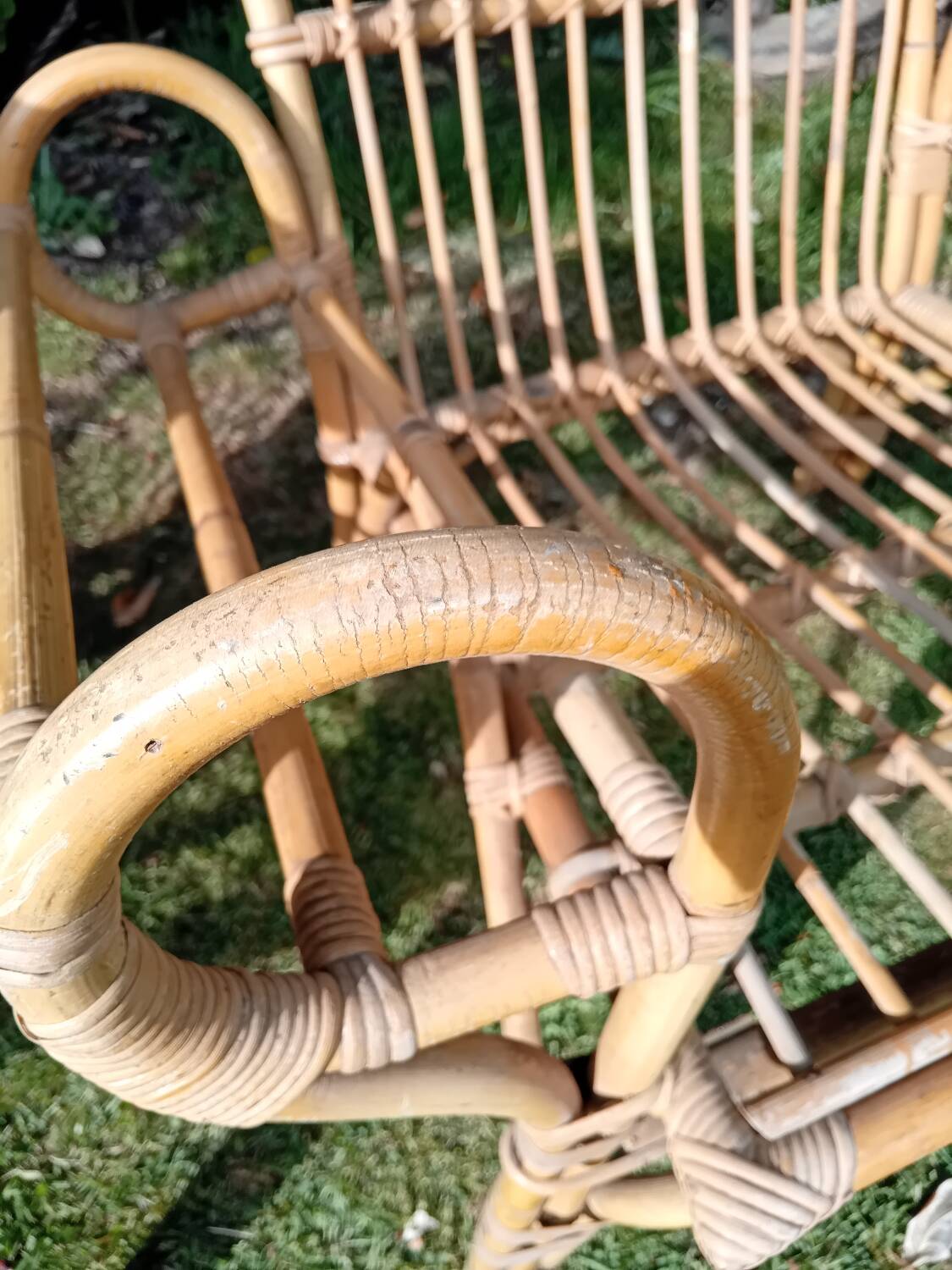 Set of 2 rattan armchairs