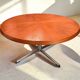 Table basse Sunburst en placage de teck, milieu du siècle
