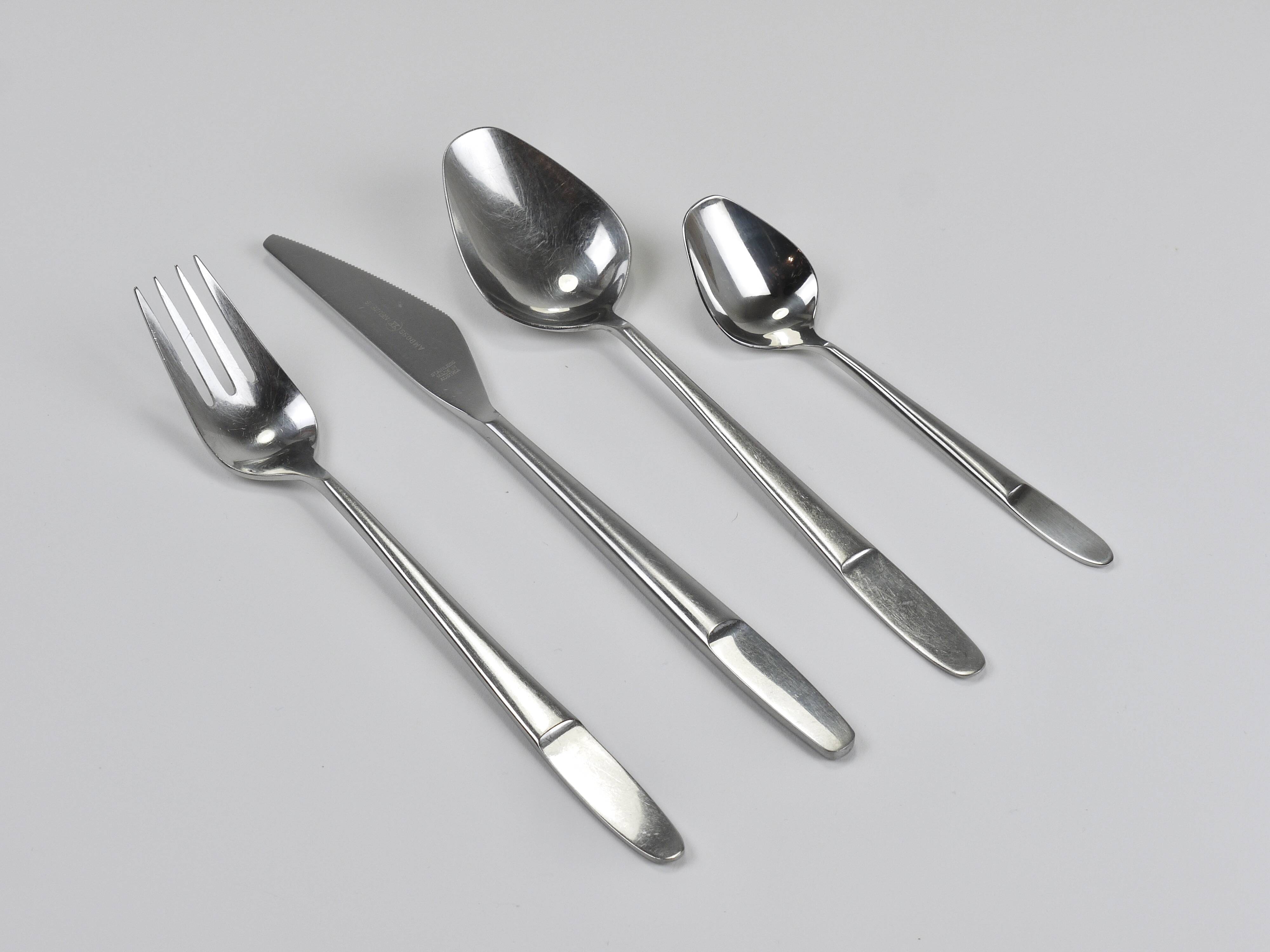 Helmut Alder Amboss Austria 2070 Flatware Cutlery for Six Persons, 1960s