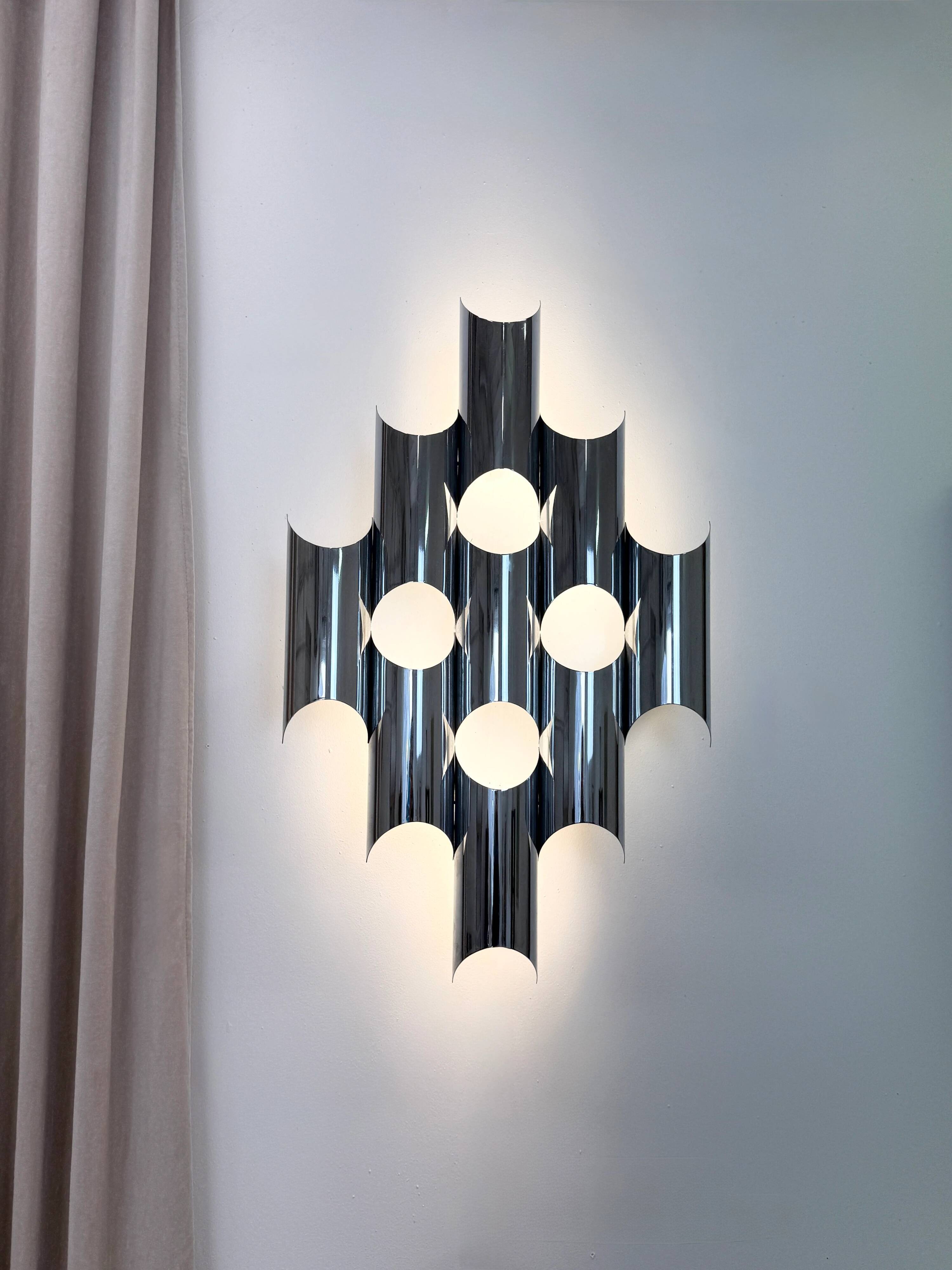 Large pair of wall sconces "Organ" by Raak Amsterdam, 1970s