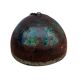 Metal hanging with its original blue-green-rust colour