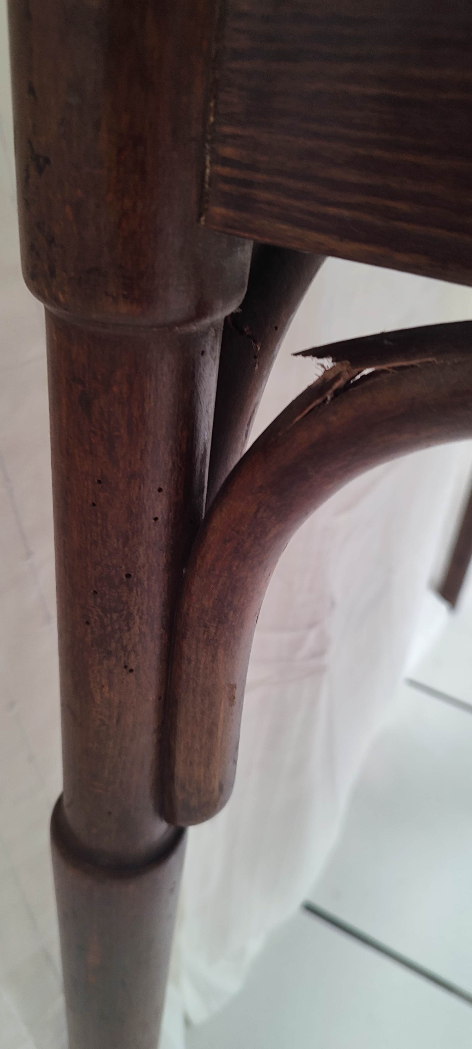 Curved wood bistro table