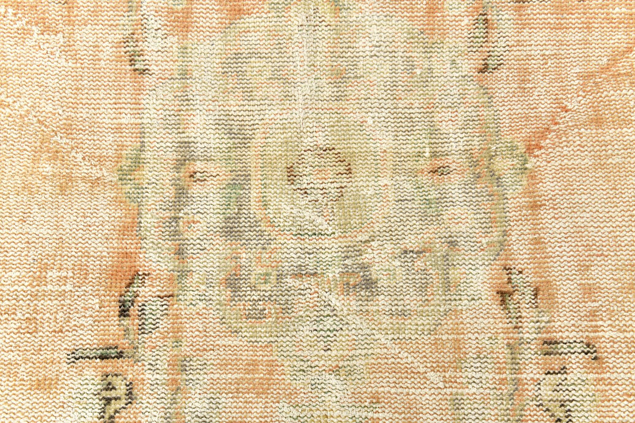 5x9 Vintage Oriental & Bordered Pattern Orange Turkish Rug, 170x274Cm
