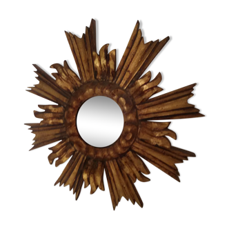 Miroir bombé soleil années 60-70 23cm