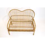 Small Italian rattan sofa from the 60s.