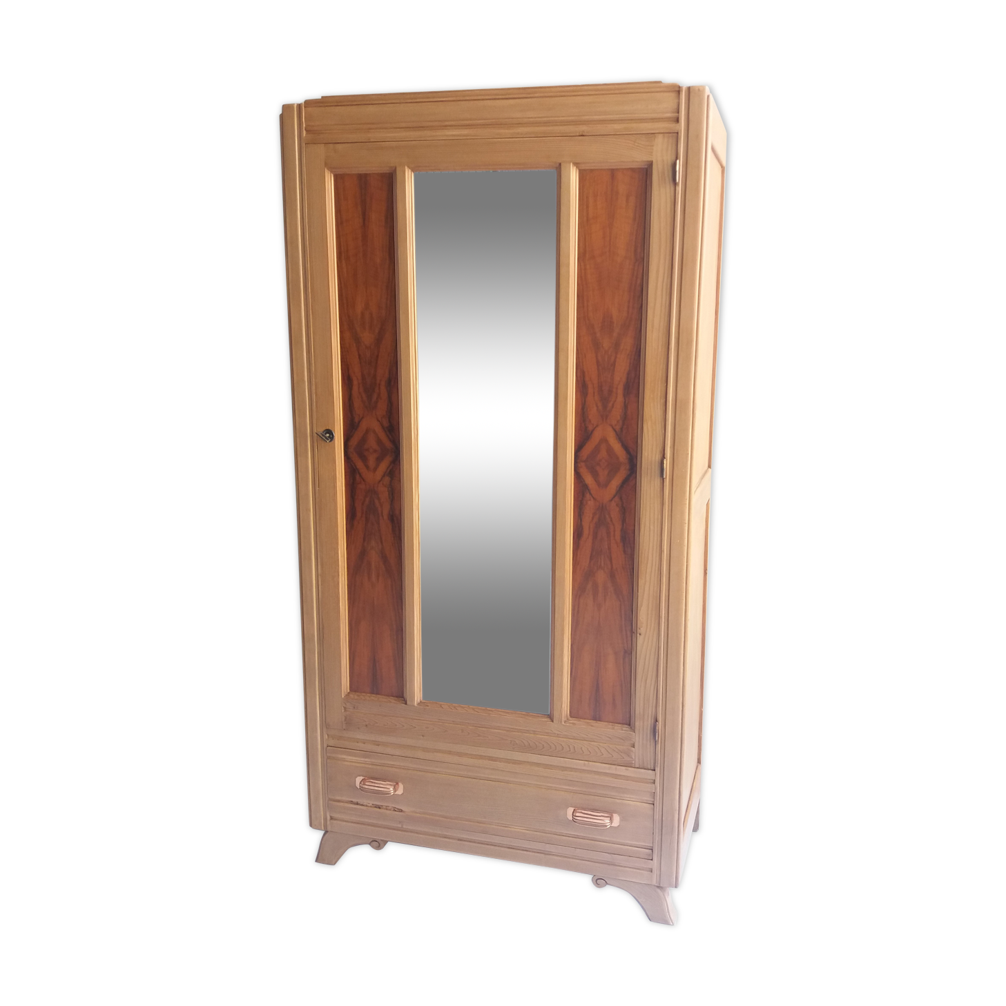 Vintage wardrobe of the 50's with 1 door