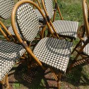 Set of 6 chairs bistro terrace "Parisian" rattan and brown braiding