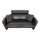 Post-modern adjustable leather armchair “Negresco” by Bernard Massot, signed