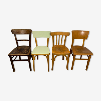 4 mismatched bistro chairs