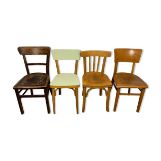 4 chaises bistrot dépareillé