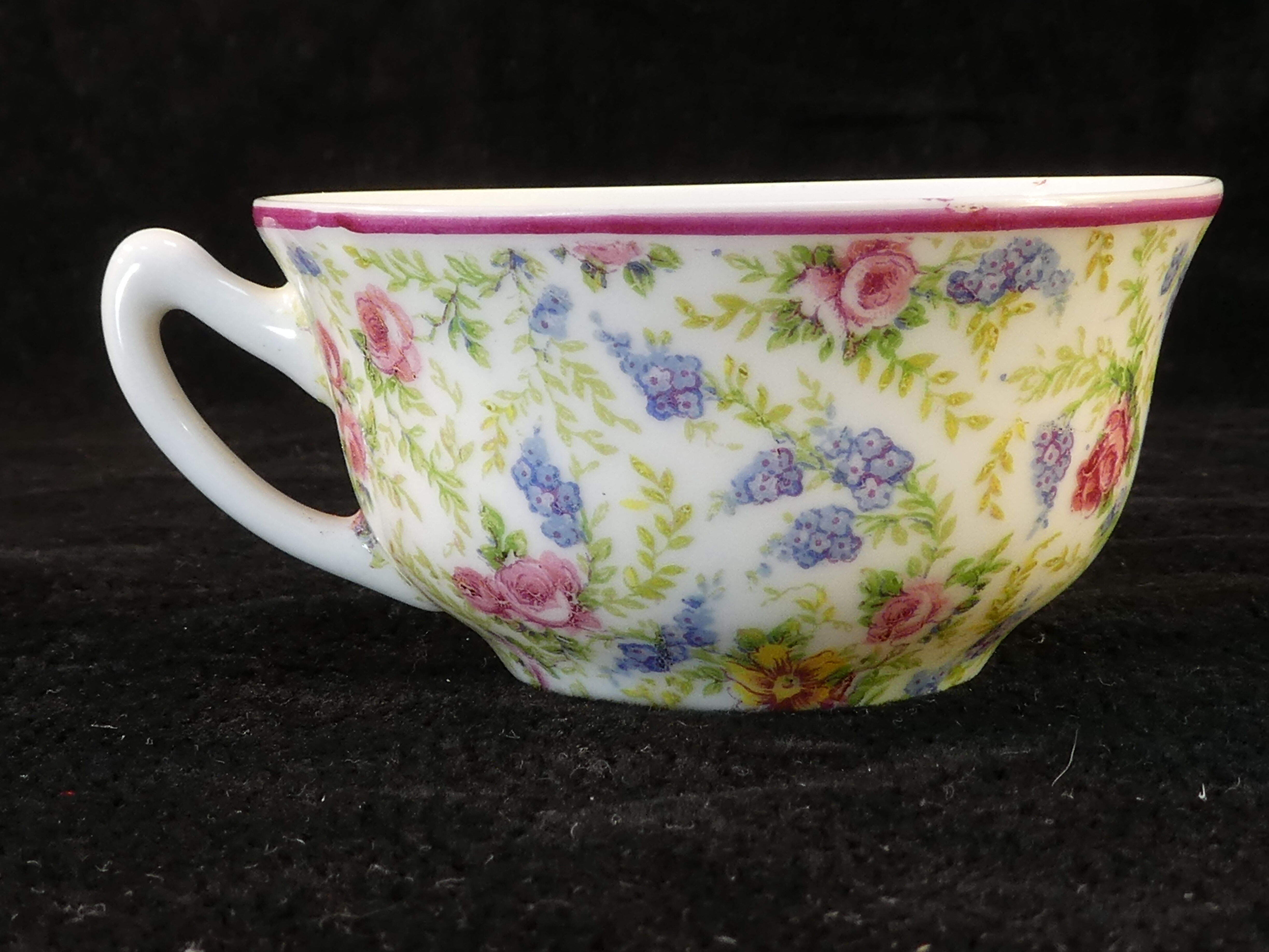 9 porcelain coffee cups from limoges haviland decorated with flowers circa 1930