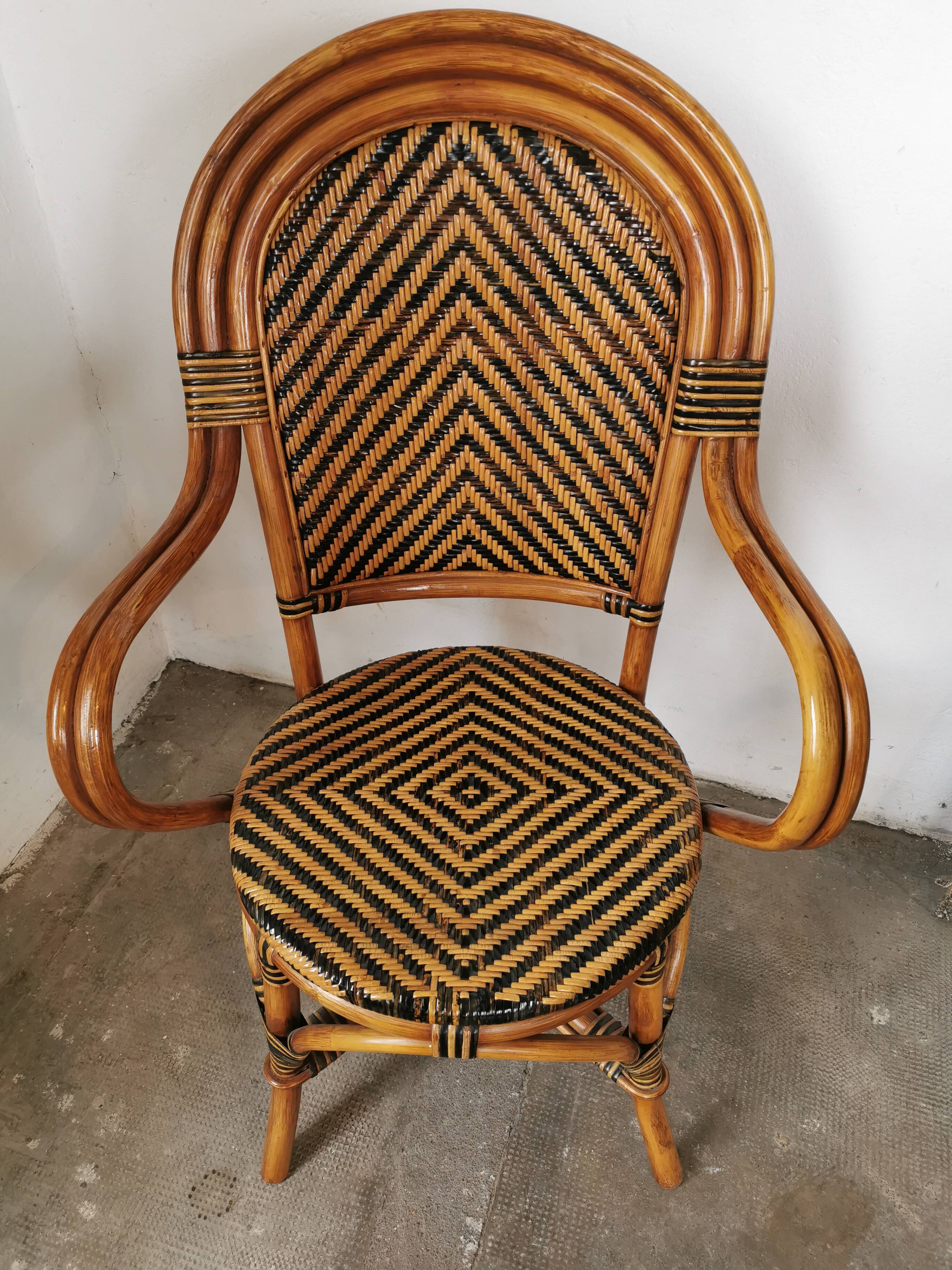 Set de 4 fauteuils en rotin