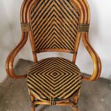 Set of 4 rattan armchairs