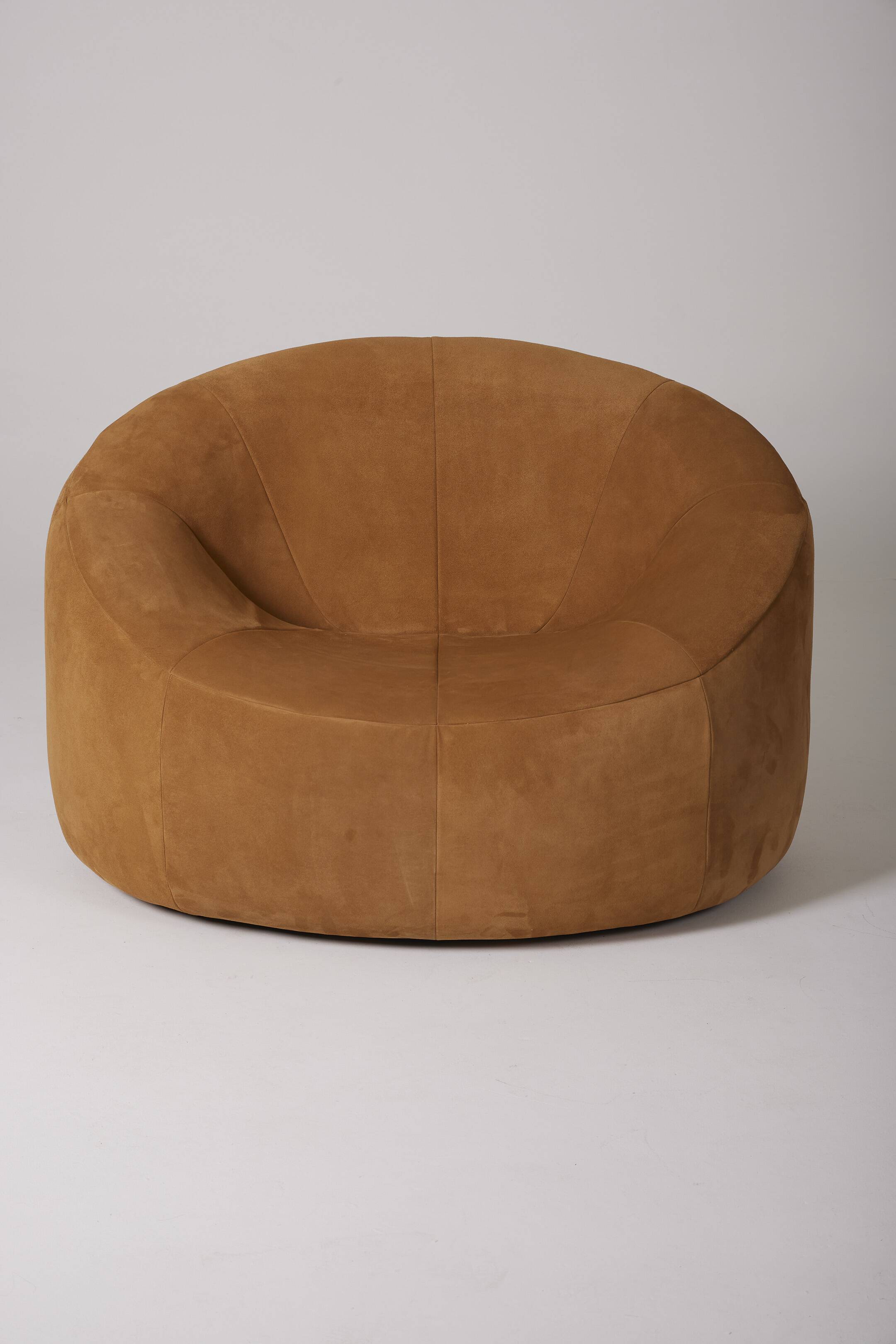 Pumpkin Pierre Paulin armchair in suede