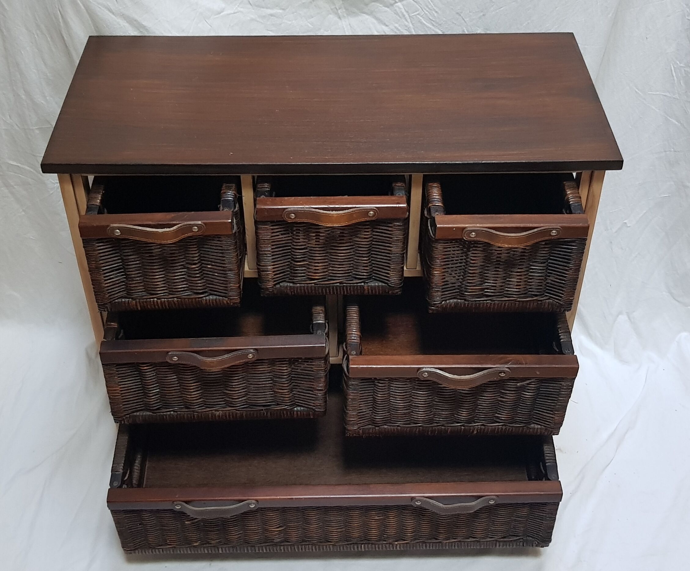 Commode 6 tiroirs en rotin