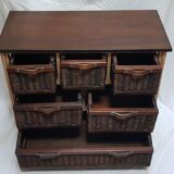 6-drawer rattan chest of drawers