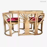 Vintage Tête à Tête table with built-in chairs