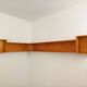 Vintage wooden corner wall shelf from the 60s 70s.