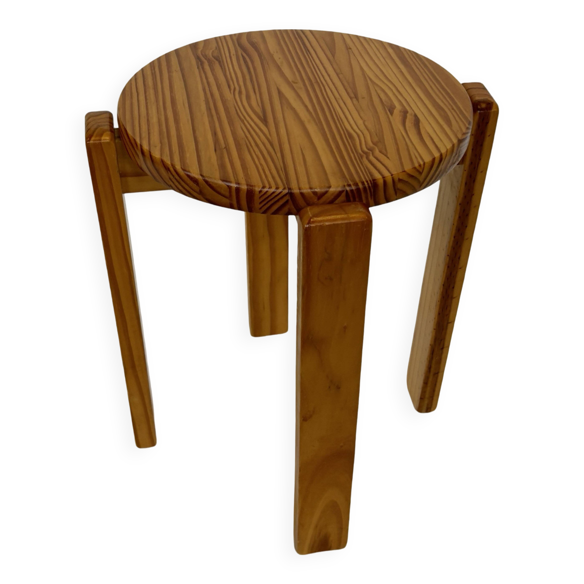 Mid century pinewood stool, 1960s minimalistic design