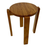 Mid century pinewood stool, 1960s minimalistic design