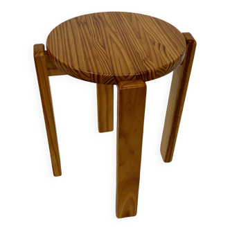 Mid century pinewood stool, 1960s minimalistic design