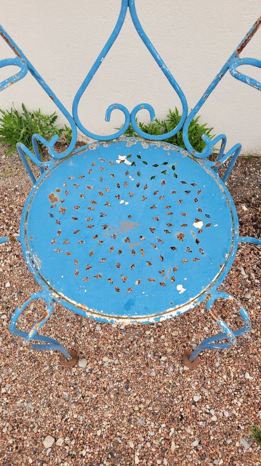 Old wrought iron garden furniture